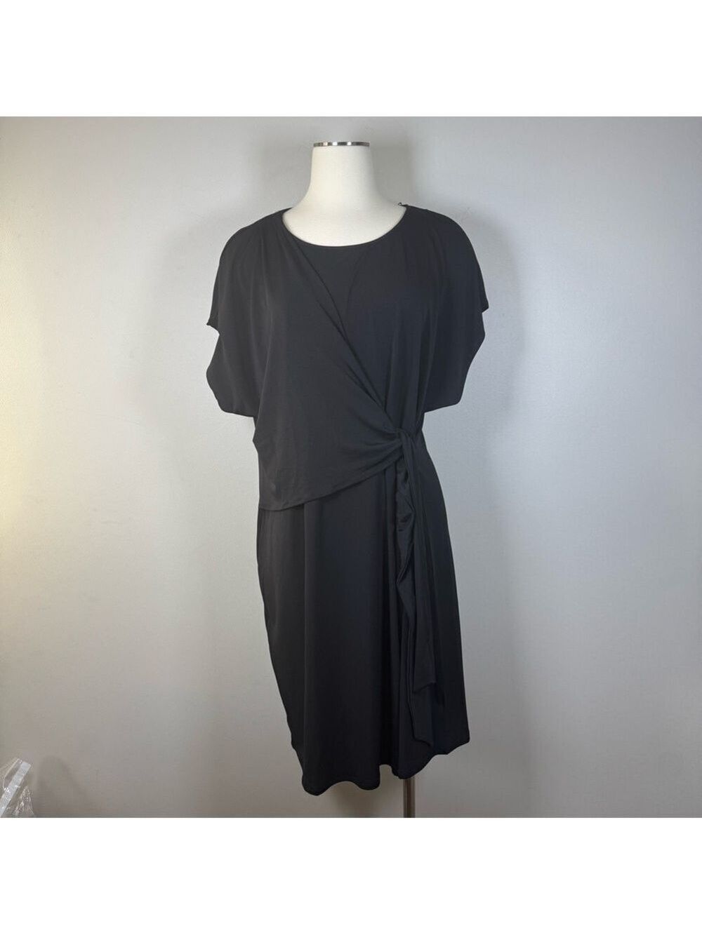 H by Halston Dark Gray Midi Dress